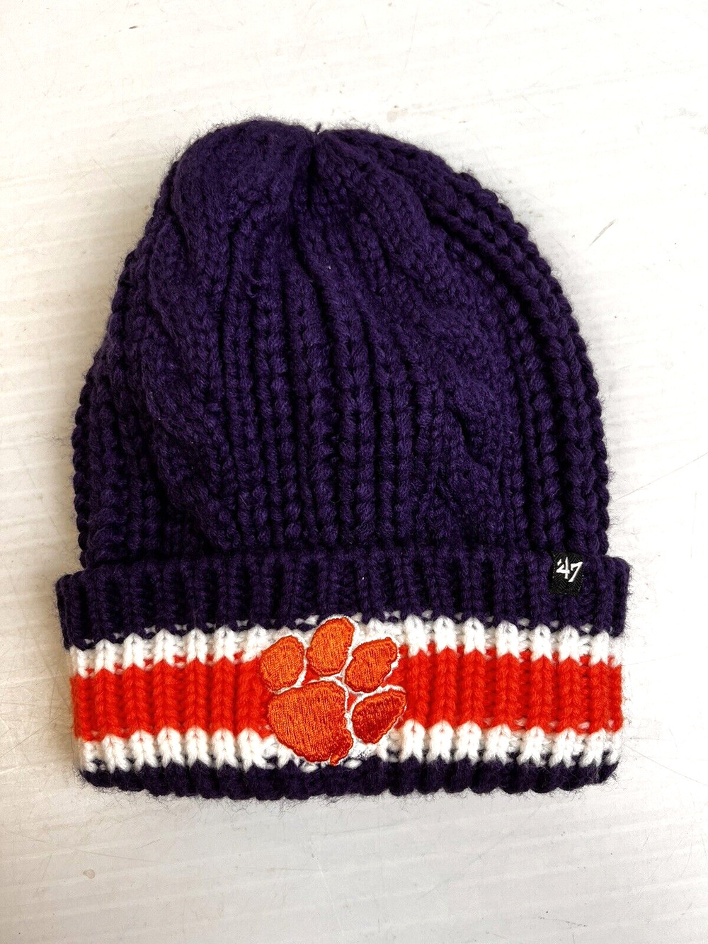 Clemson Tigers 47 Beanie Toboggan Hat Women's Orange Purple College Outdoors